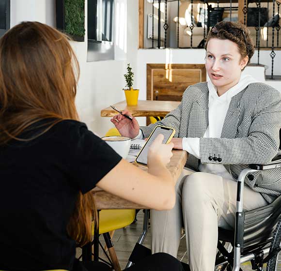 woman interviewing